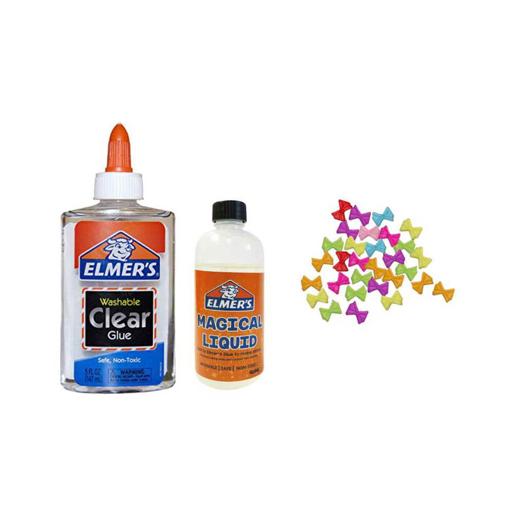 Elmers Slime Time! Fancy Slime Kit - Ribbon Beads ( Clear Washable Glue)
