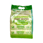 Organic Baby Wipes Eco-pack 64 Sheets Pack of 5 with Zip Clutch Re-useable Pouch