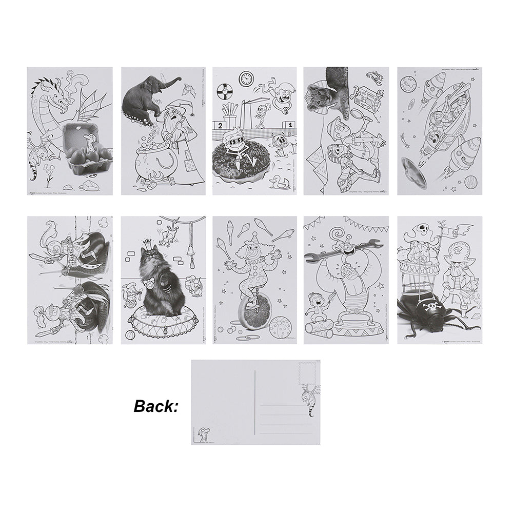 Maped Postcards to Color 10 sheets