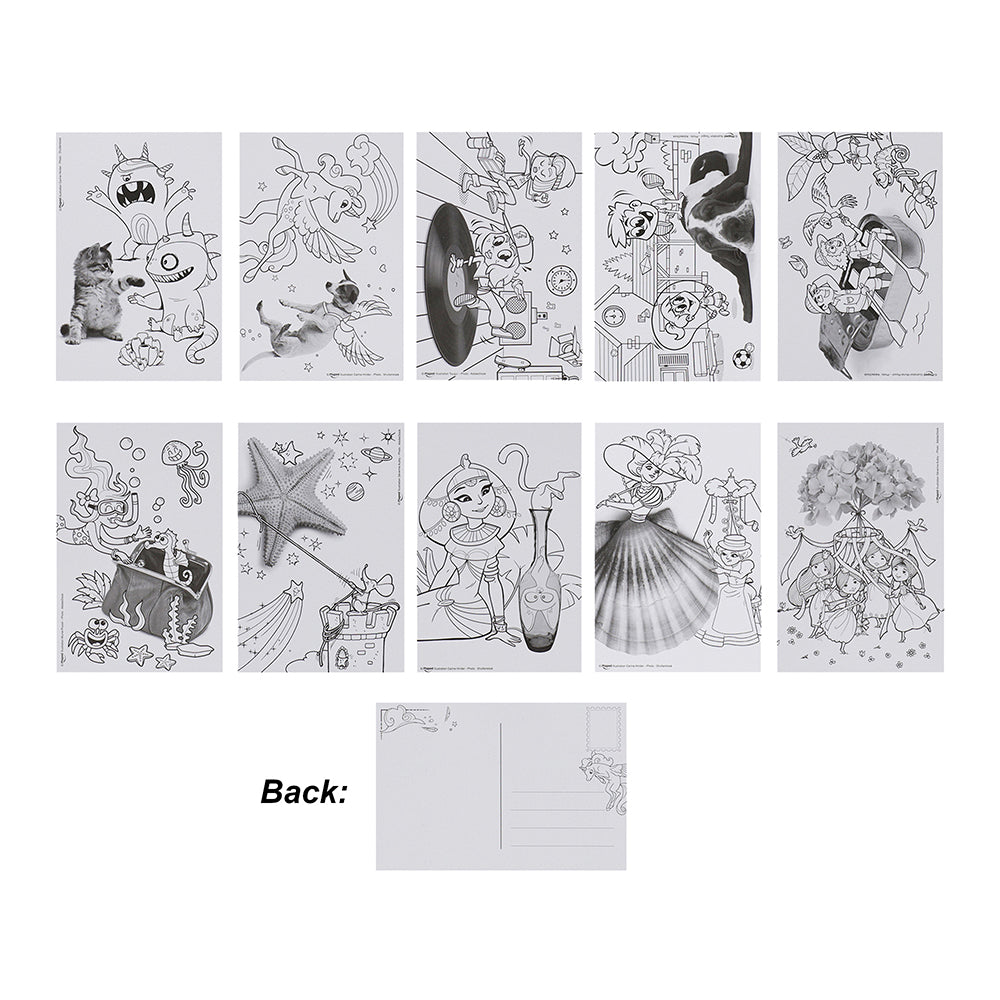 Maped Postcards to Color 10 sheets