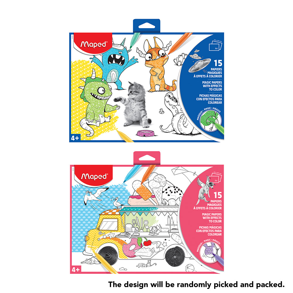 Maped Magic Paper with Effects to Color 15 sheets