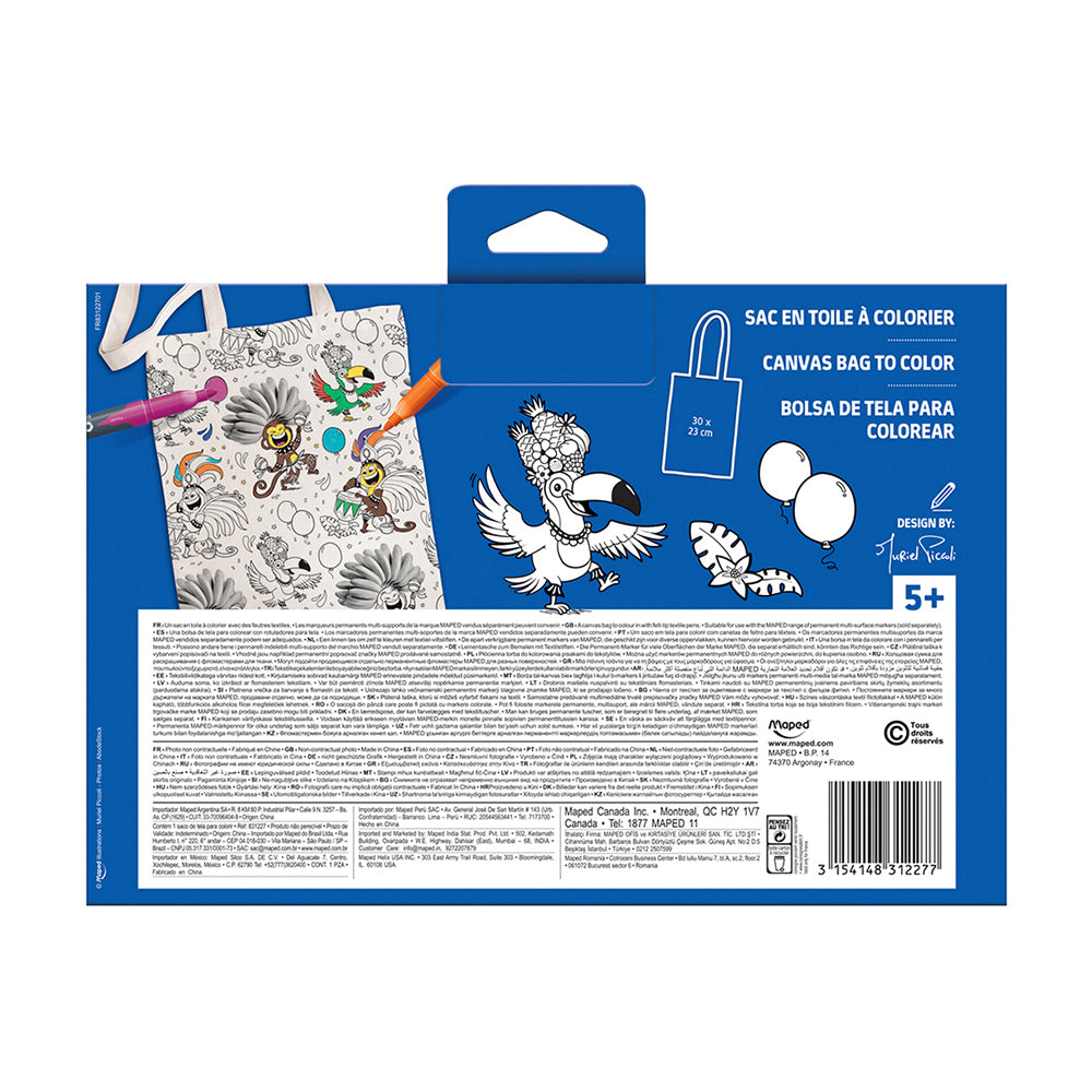 Maped Canvas Bag to Color 1 Piece Secondary image