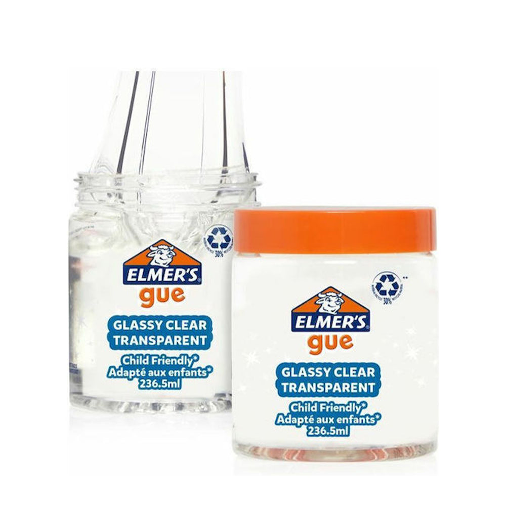 Elmers Gue Pre-Made Slime Glassy Clear Transparent 236.5ml
