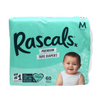 Rascal + Friends Premium Tape Diapers Medium (6-11 kg) 60 Pieces