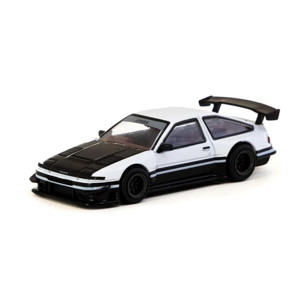 Tarmac Works Jonsibal Design Works - Toyota Sprinter Trueno AE86 Widebody (White/Black) 1:64 Die-Cast Vehicle
