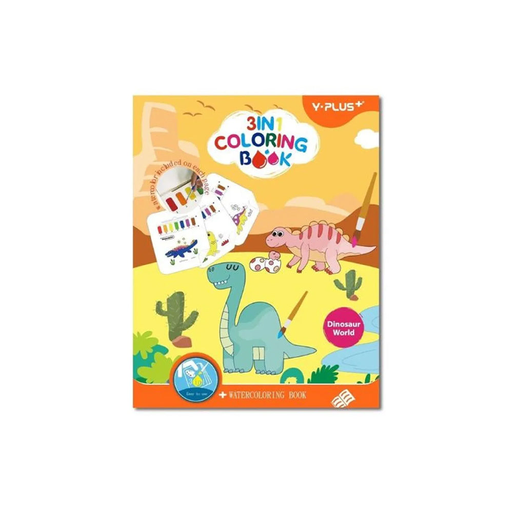 Y-Plus 3-in-1 Coloring Book Dino World
