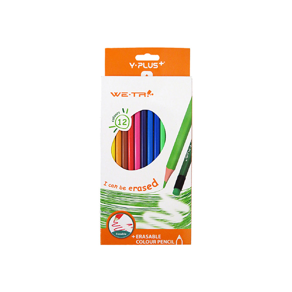 Y-Plus We-Tri Erasable Colour Pencil - 12 Colours Main image