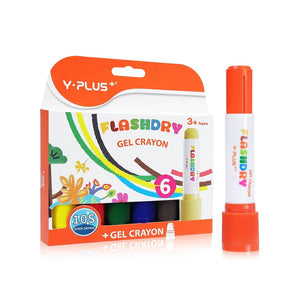 Y-Plus Flashdry Gel Crayon - 6 Colors