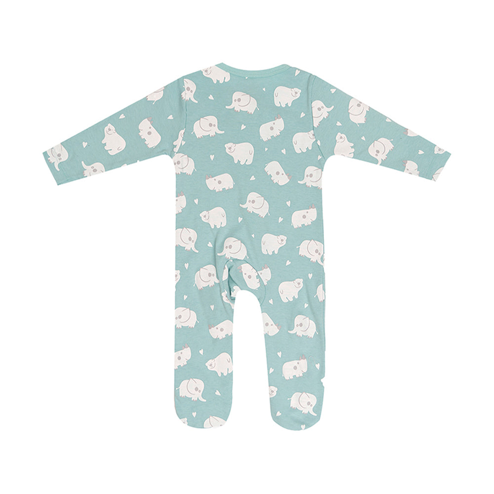 Babysoy Animal Pattern Harbor Blue 6-12 Months