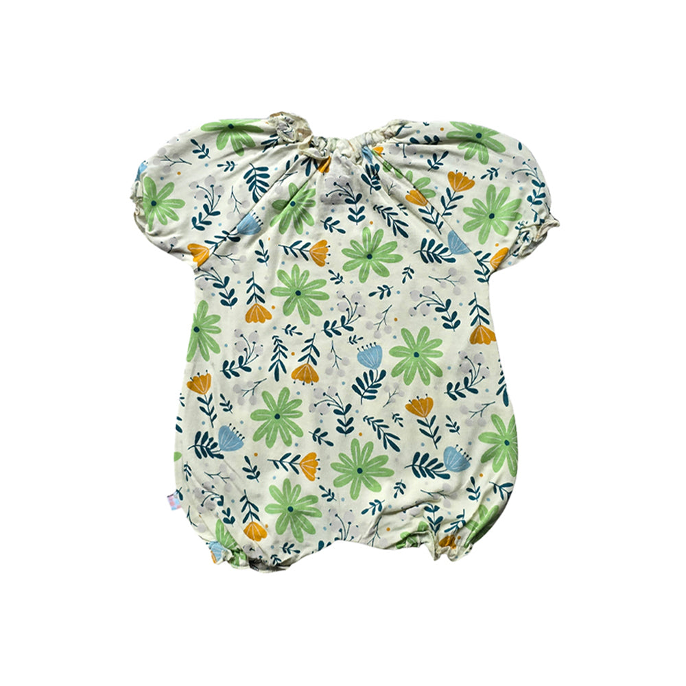 Babysoy Bubble Romper Flowers 3-6 Months Creamy White Secondary image