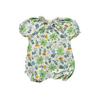 Babysoy Bubble Romper Flowers 3-6 Months Creamy White