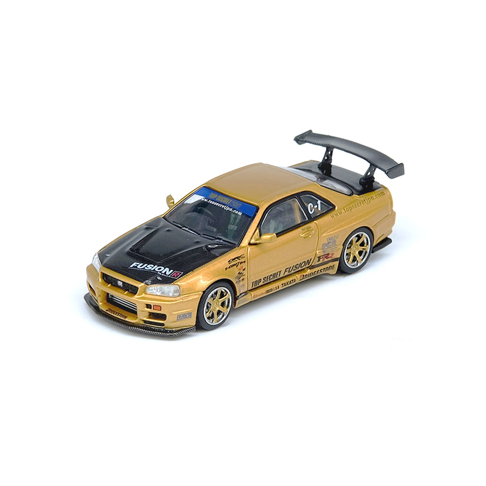 Inno64 Models Top Secret R34 GT-R (Gold) 1:64 Die-Cast Vehicle