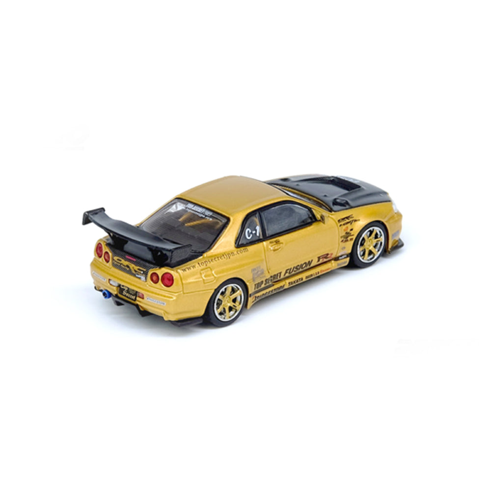 Inno64 Models Top Secret R34 GT-R (Gold) 1:64 Die-Cast Vehicle
