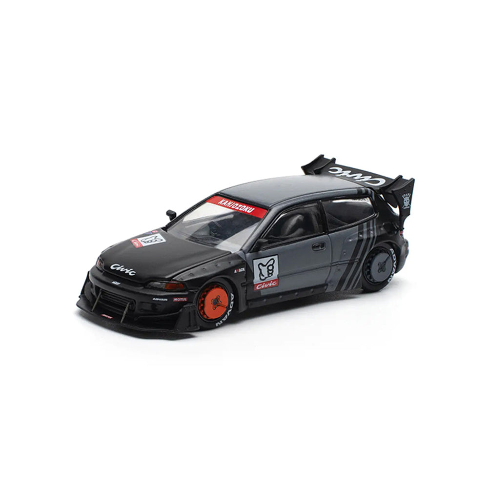 Pop Race PR64-163 - Pandem Civic EG6 (Black/Grey) 1:64 Die-Cast Vehicle Main image