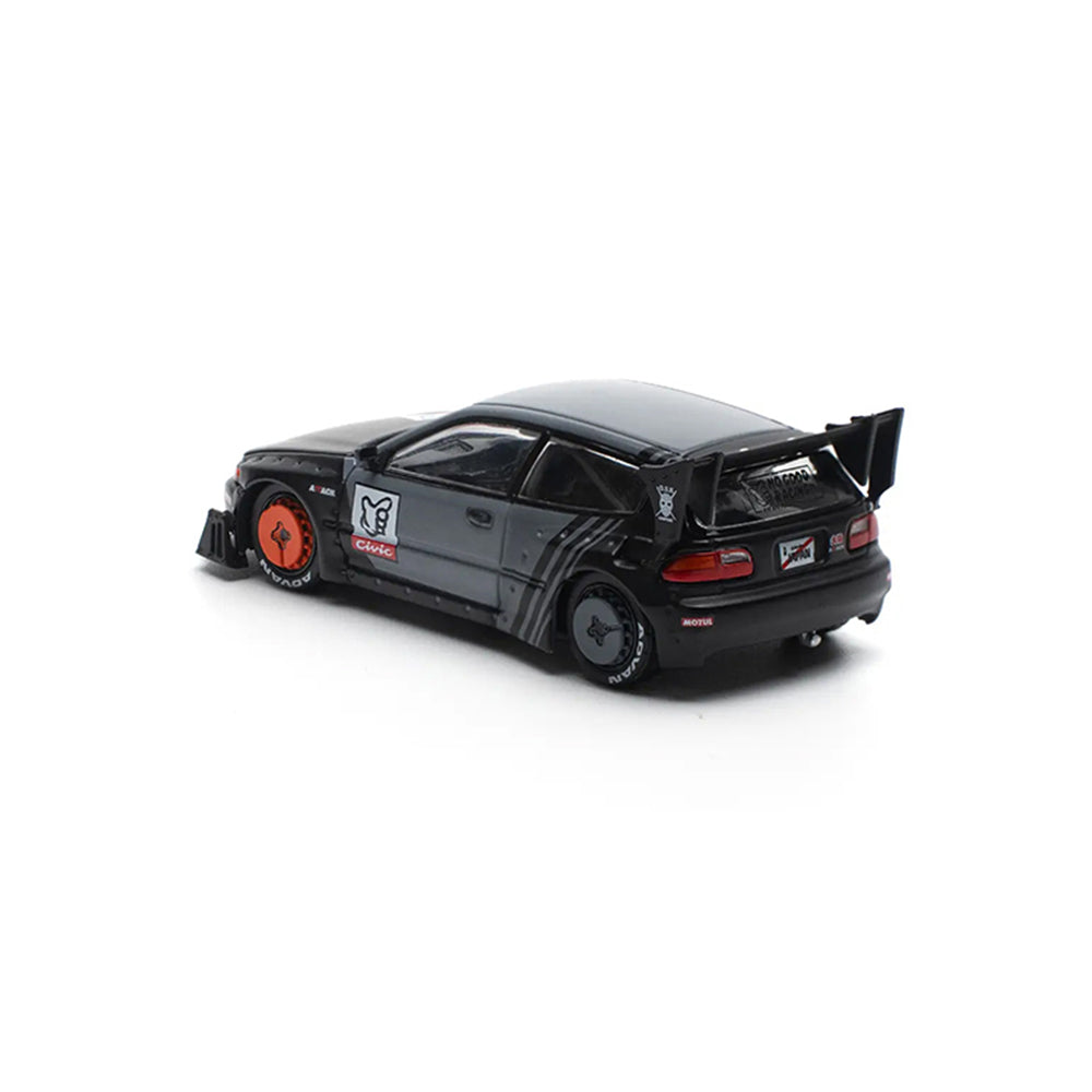 Pop Race PR64-163 - Pandem Civic EG6 (Black/Grey) 1:64 Die-Cast Vehicle Secondary image