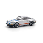 Pop Race PR64-188 - Singer 964 (Silver/Blue) 1:64 Die-Cast Vehicle