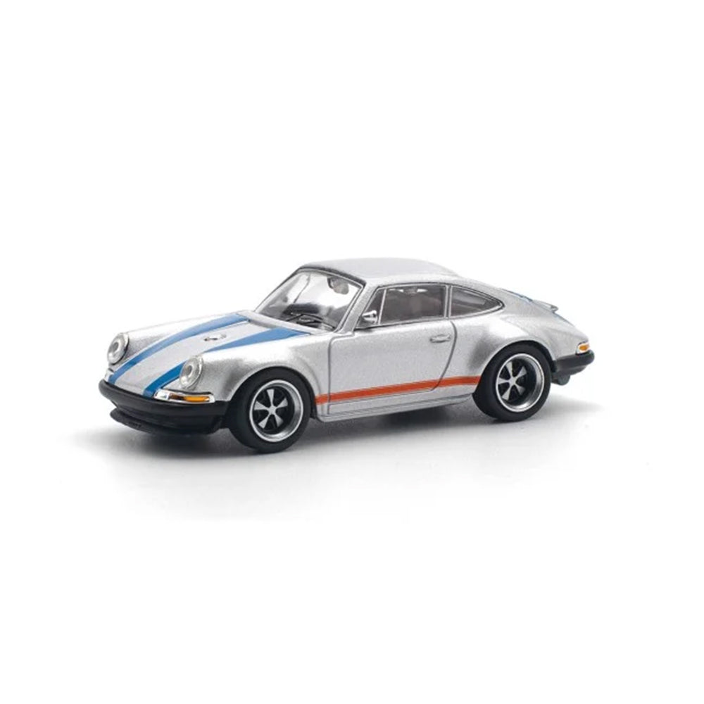 Pop Race PR64-188 - Singer 964 (Silver/Blue) 1:64 Die-Cast Vehicle