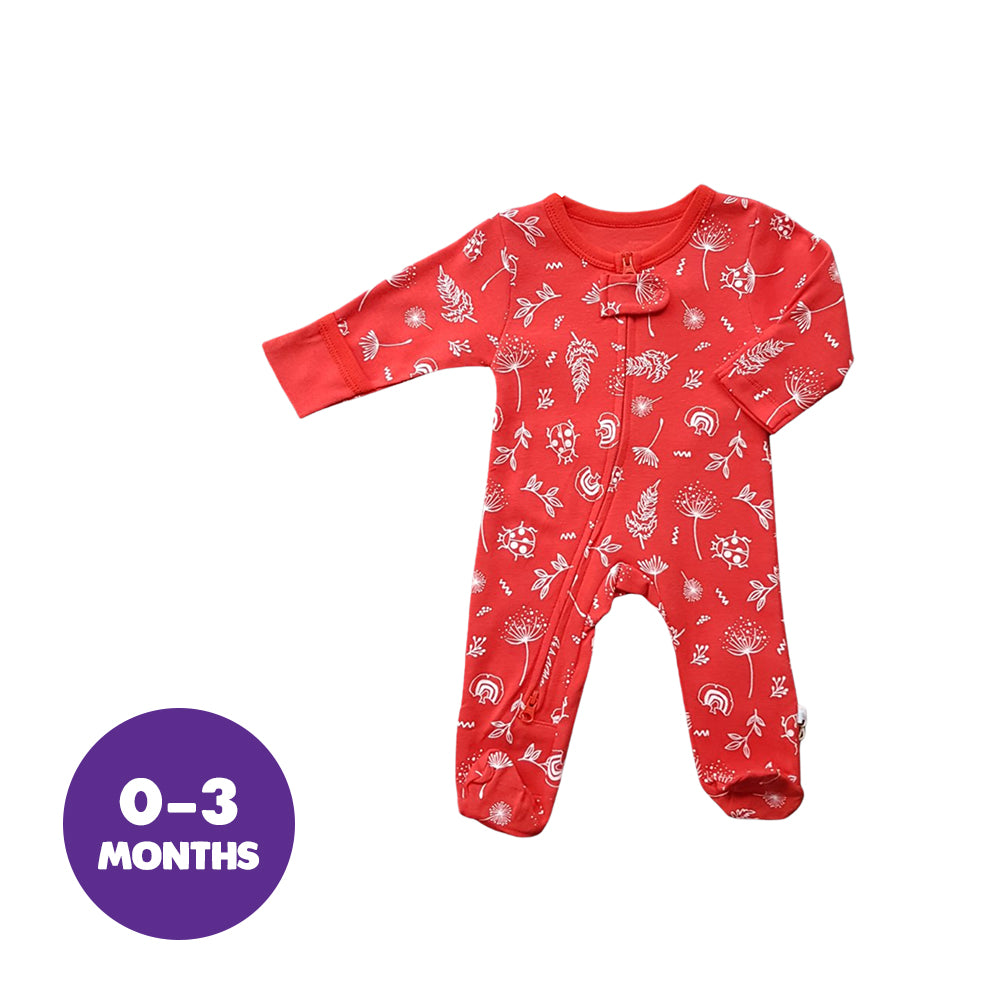 Babysoy Dandelion Zipper Footie