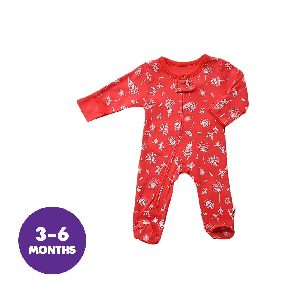 Babysoy Dandelion Zipper Footie