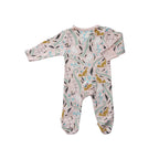 Babysoy Fox Peony Zipper Footie