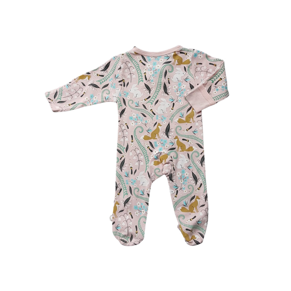 Babysoy Fox Peony Zipper Footie
