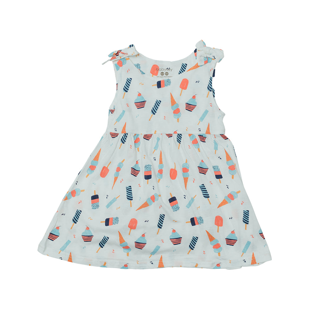 Babysoy Sweet Treats Bowknot Shoulder Dress