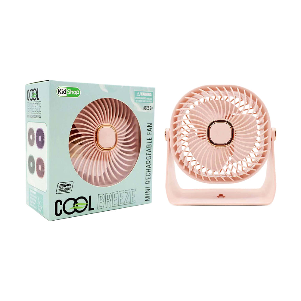 Kidshop Cool Breeze Mini Recharageable Fan - Pink