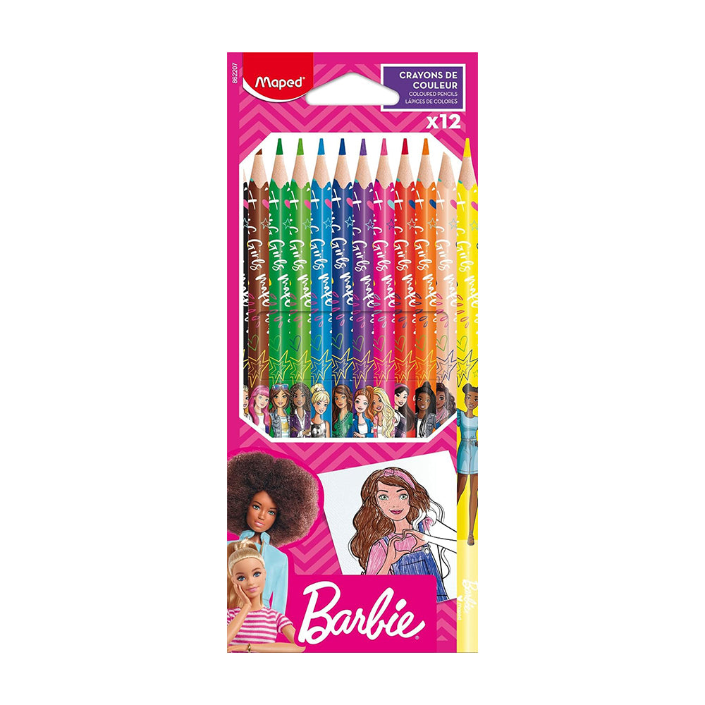 Maped Barbie 12 Pieces Coloured Pencils