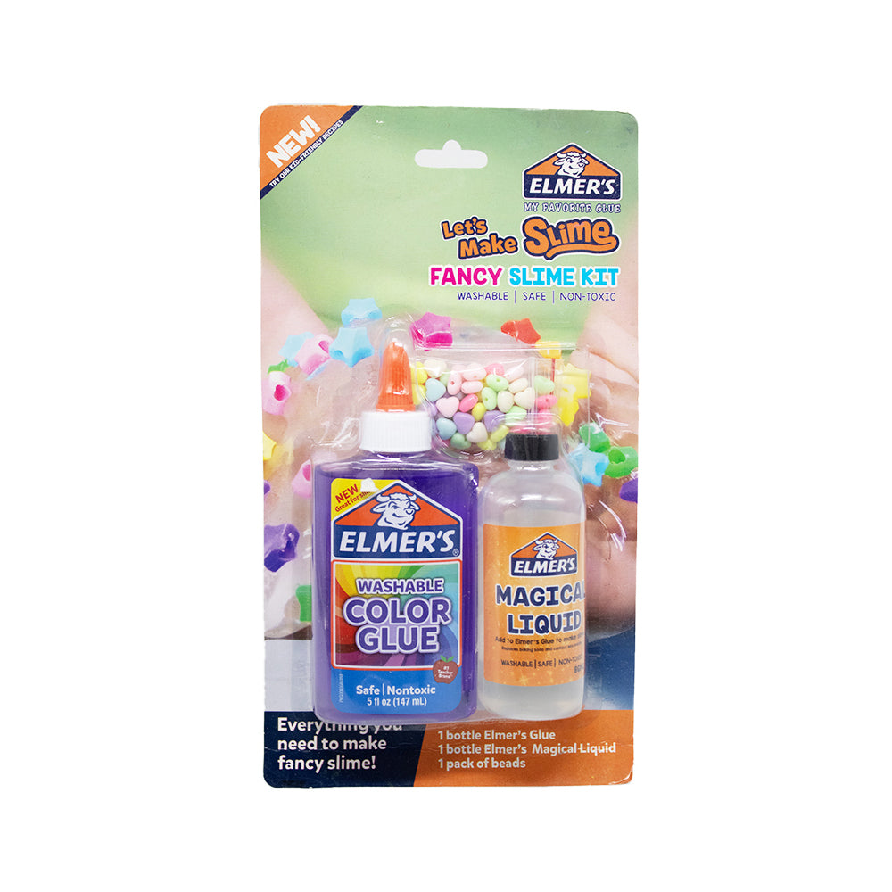 Elmers Slime Time! Fancy Slime Kit - Heart Beads (Purple Washable Glue)