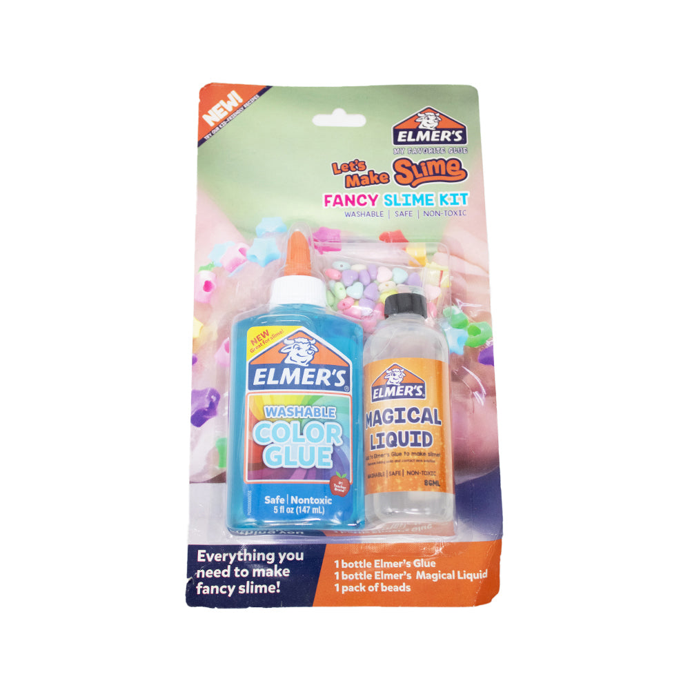 Elmers Slime Time! Fancy Slime Kit - Heart Beads (Blue Washable Glue)