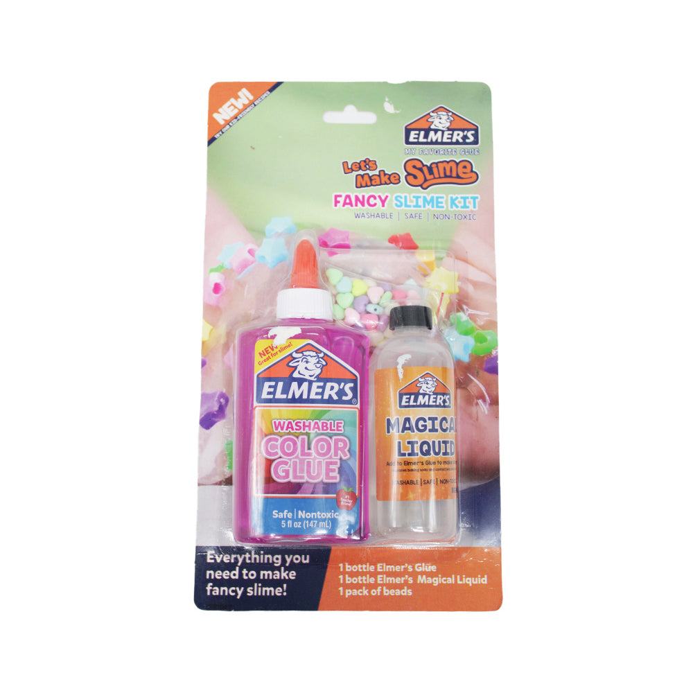 Elmers Slime Time! Fancy Slime Kit - Heart Beads (Pink Washable Glue)