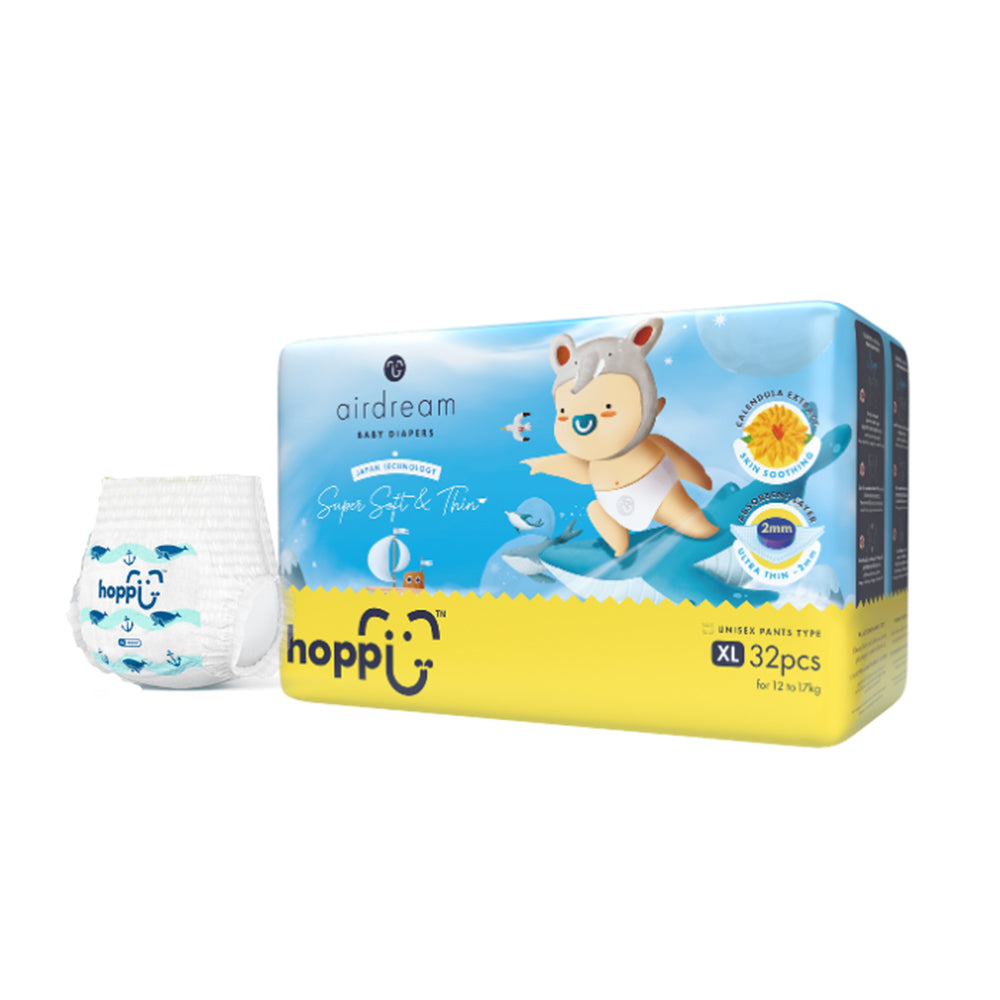 HOPPI AirDream Diapers Pants - Extra Large (12 to 17 kg) 32 Pieces