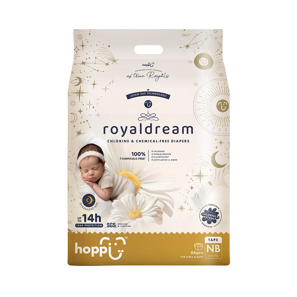 HOPPI RoyalDream Tape Diapers - Newborn (Up to 5 kg) 66 Pieces Main image